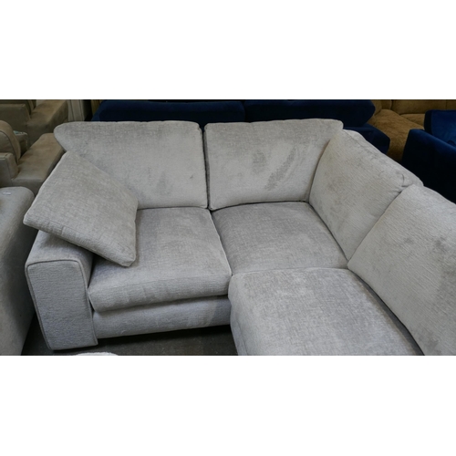 1460 - A pewter velvet corner sofa