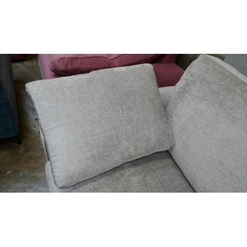 1461 - A pewter velvet four seater sofa