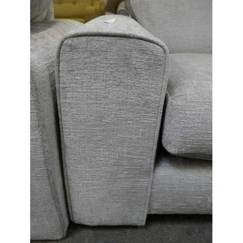 1464 - A pewter velvet small armchair