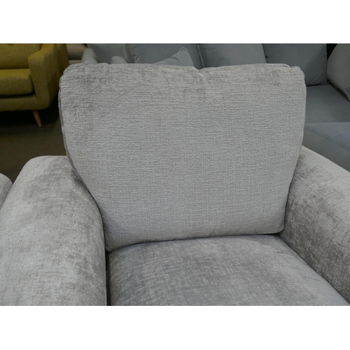 1464 - A pewter velvet small armchair