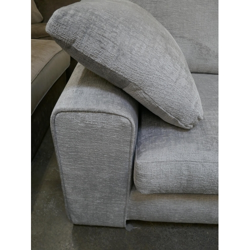 1465 - A pewter velvet two seater sofa