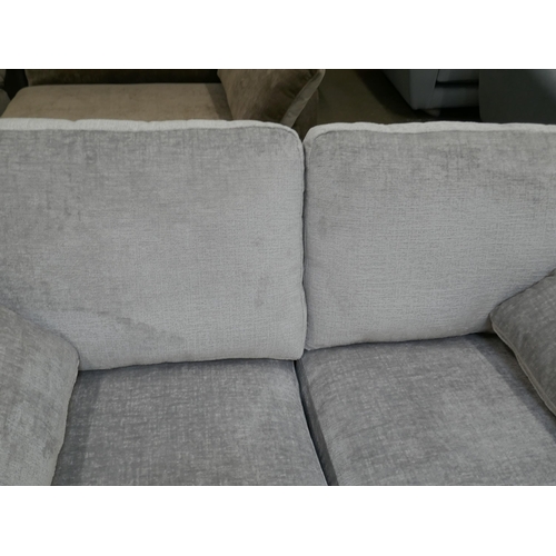 1465 - A pewter velvet two seater sofa