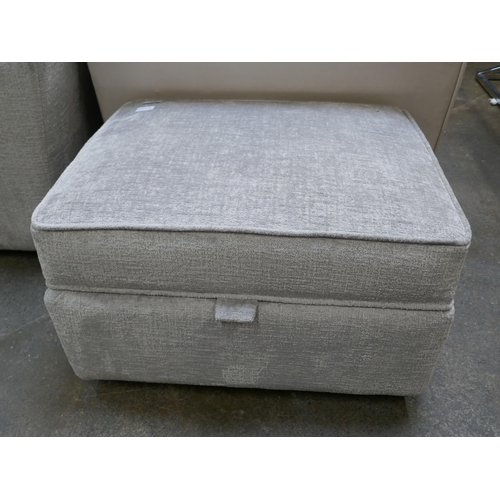 1466 - A pewter velvet storage foot stool