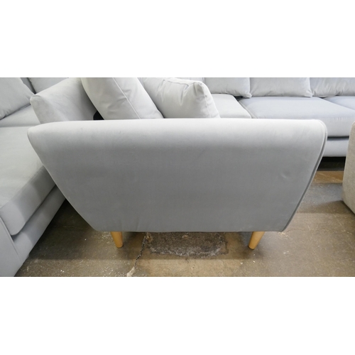 1466 - A pewter velvet storage foot stool