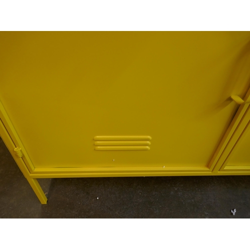 1496 - A yellow industrial style metal cabinet