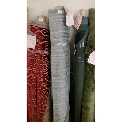 1524 - Teal/grey upholstery fabric part roll 9.7m