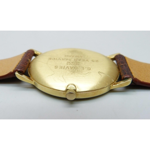 1035 - An 18ct gold Garrard quartz dress wristwatch, 33mm case