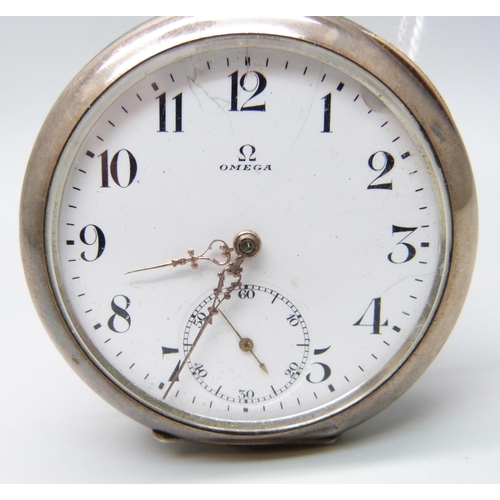 1038 - A gentleman's .800 silver cased top-wind Omega pocket watch, 'Omega, Grand Prix, Paris 1900'