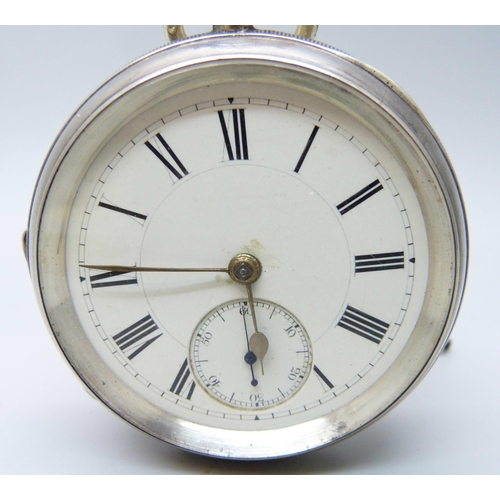 1043 - A silver pocket watch, Barnes & Son, Tamworth