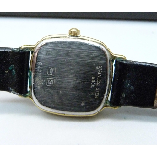 1048 - A lady's Longines quartz wristwatch on a leather strap, boxed