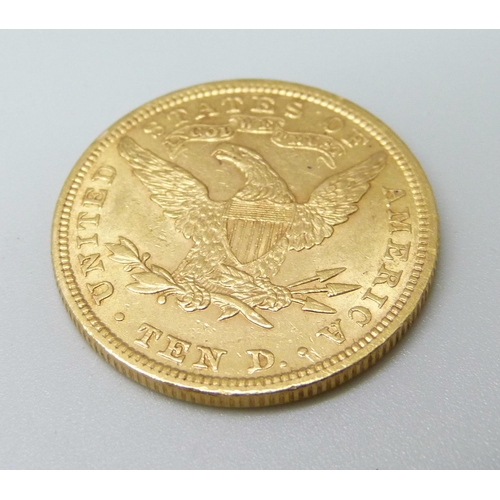 1057 - A United States ten dollars gold coin, 1901, 16.7g