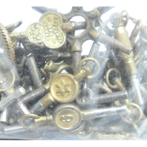 1066 - A large collection of watch keys including advertising