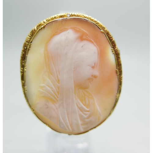 1180 - An antique lava cameo brooch and one other cameo brooch