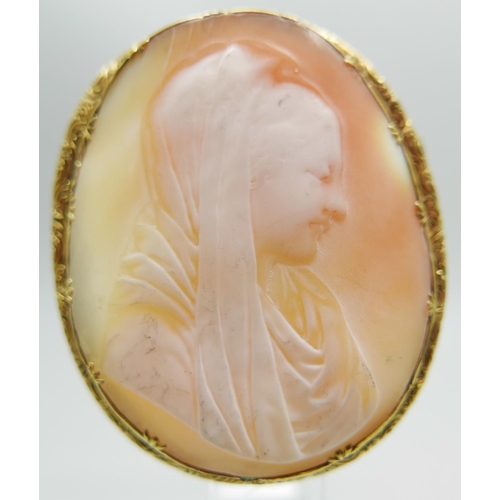 1180 - An antique lava cameo brooch and one other cameo brooch