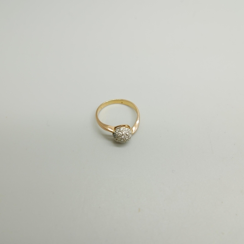 1182 - A yellow metal and diamond ring, 3.2g, L/M