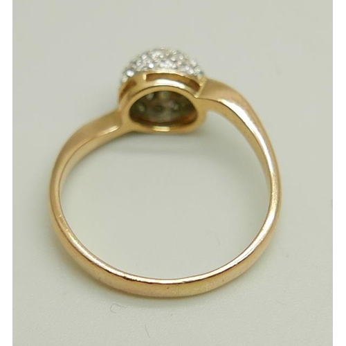 1182 - A yellow metal and diamond ring, 3.2g, L/M