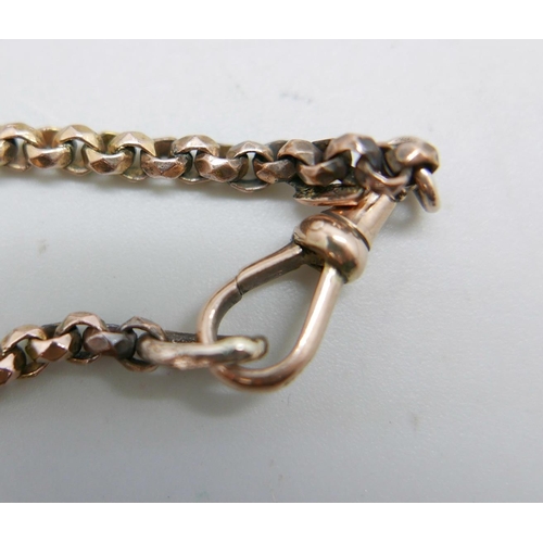 1190 - A long 9ct gold guard chain, 45.5g, 135cm