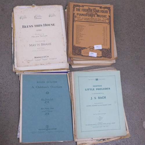 1214 - Sheet music including The Fourth Star Folio, Ninth, other piano, etc. **PLEASE NOTE THIS LOT IS NOT ... 