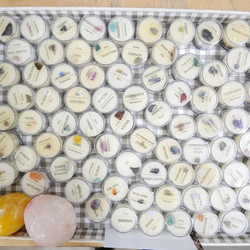 1216 - A collection of mineral and gemstone samples in plastic containers and two agate eggs **PLEASE NOTE ... 