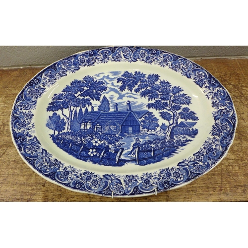 1233 - Two blue and white meat plates **PLEASE NOTE THIS LOT IS NOT ELIGIBLE FOR IN-HOUSE POSTING AND PACKI... 