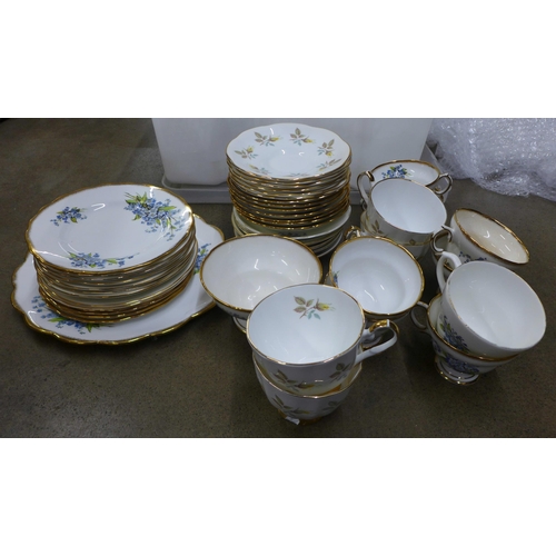 1244 - Rosina bone china; eight teacups, seven small plates, etc., Crown Staffordshire; five small plates, ... 