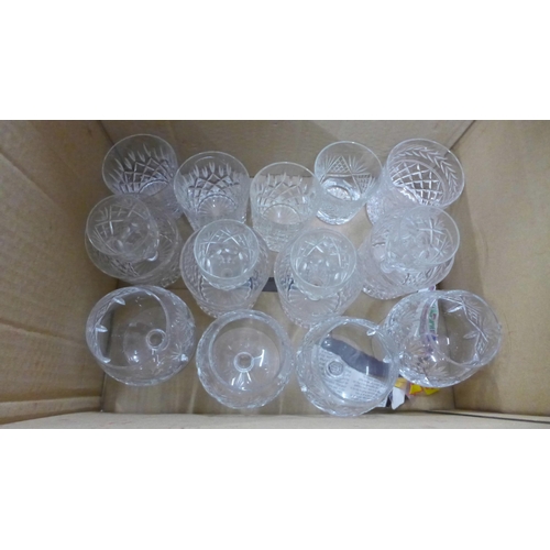 1246 - A collection of crystal and glass; tumblers, wine glasses, brandy glasses, etc. **PLEASE NOTE THIS L... 