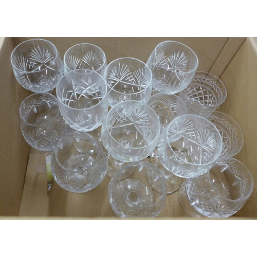 1246 - A collection of crystal and glass; tumblers, wine glasses, brandy glasses, etc. **PLEASE NOTE THIS L... 