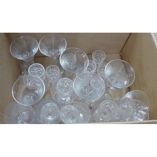 1246 - A collection of crystal and glass; tumblers, wine glasses, brandy glasses, etc. **PLEASE NOTE THIS L... 