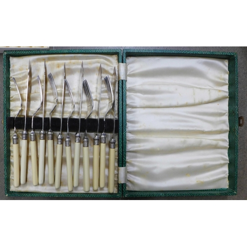 1249 - A George Butler & Co. Ltd., wooden canteen of cutlery  and four additional sets **PLEASE NOTE THIS L... 