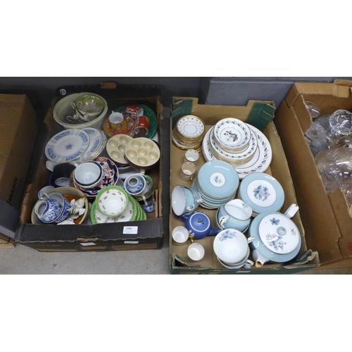 1266 - Two boxes of assorted mixed china including Royal Worcester, Paragon China and Stonier & Co. **PLEAS... 