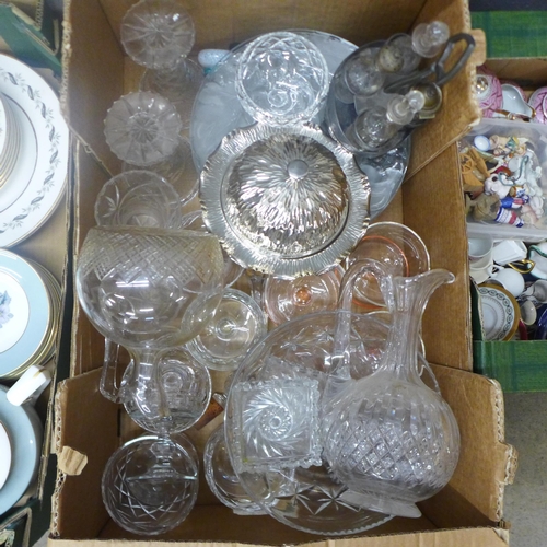 1267 - A box of assorted glassware and a box of miniature teawares **PLEASE NOTE THIS LOT IS NOT ELIGIBLE F... 