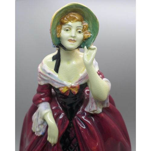 609 - A large Royal Doulton figure, Margery, HN1413, 28cm, with Royal Doulton pamphlet, some crazing to th... 