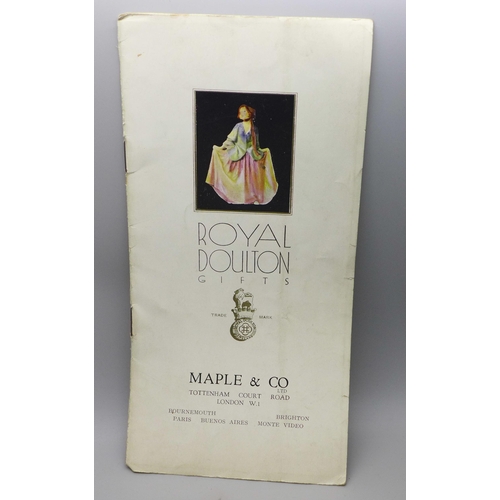 609 - A large Royal Doulton figure, Margery, HN1413, 28cm, with Royal Doulton pamphlet, some crazing to th... 