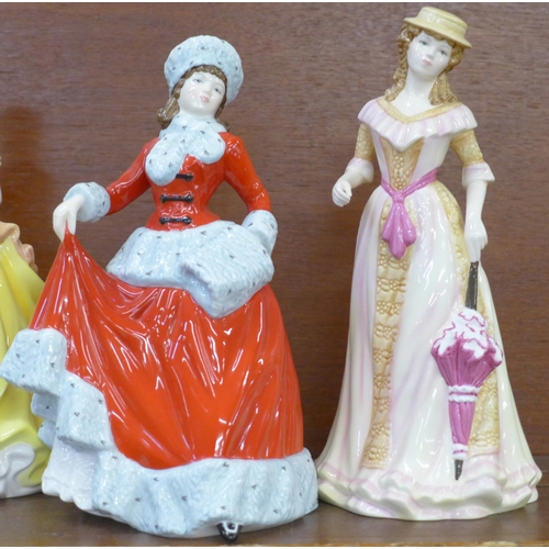 610 - Four Royal Doulton Pretty Ladies figures; Spring, Summer, Autumn and Winter