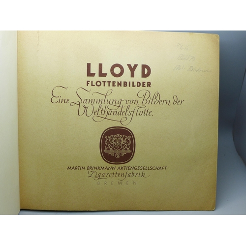 620 - A 1930s German cigarette card album, Lloyd Flottenbilder, Die Welt-Handelsflotte, Ships of World