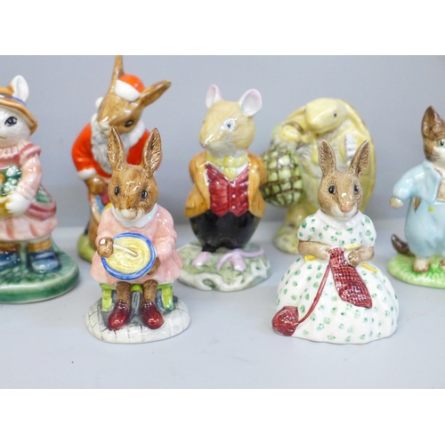 659 - Thirteen Beatrix Potter figures, seven Royal Doulton and six Beswick and two other figures (15)