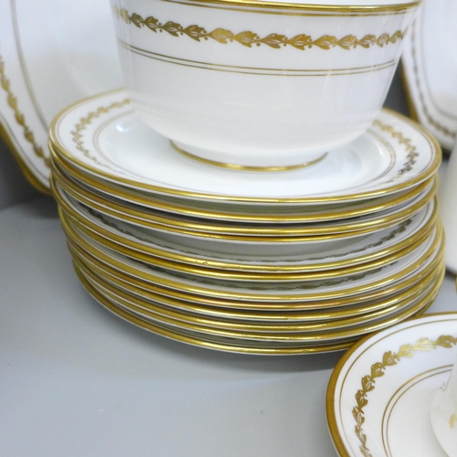 681 - A Royal Albert 5430 tea service comprising two cake plates, twelve tea plates, eleven saucers, nine ... 