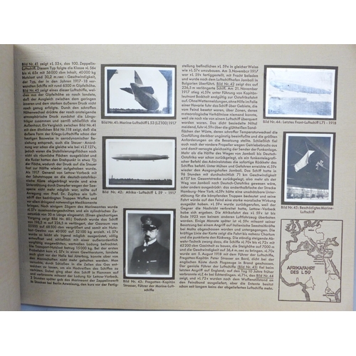 687 - A German collectors card album, Zeppelin-Weltfahrten, World Travel, lacking four cards