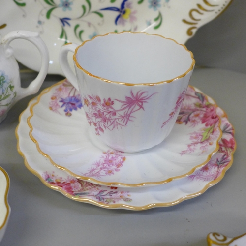 695 - A collection of decorative china including a Copeland Spode Chelsea Garden pattern trio, Royal Crown... 