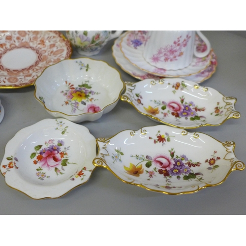 695 - A collection of decorative china including a Copeland Spode Chelsea Garden pattern trio, Royal Crown... 