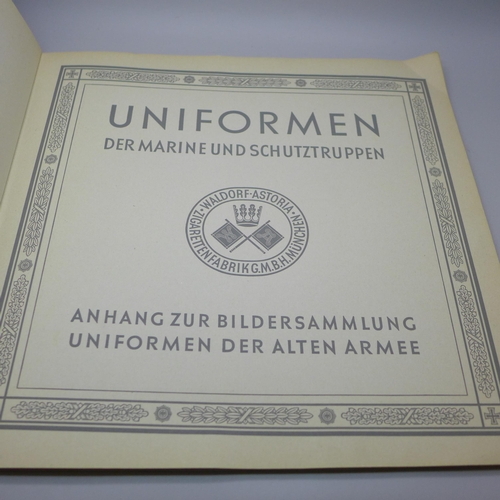 709 - A 1930s German cigarette card album, Uniformen der Marine und Schutztruppen