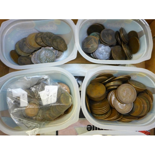 Bulk coin collections (1.25kg), including Victoria copper, Edward VII ...