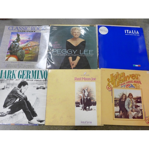 719 - A box of LP records, J J Cale, Sandy Nelson, Frank Sinatra, etc.