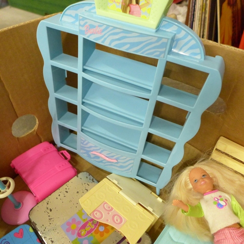 720 - Barbie doll and dolls house accessories including College Study