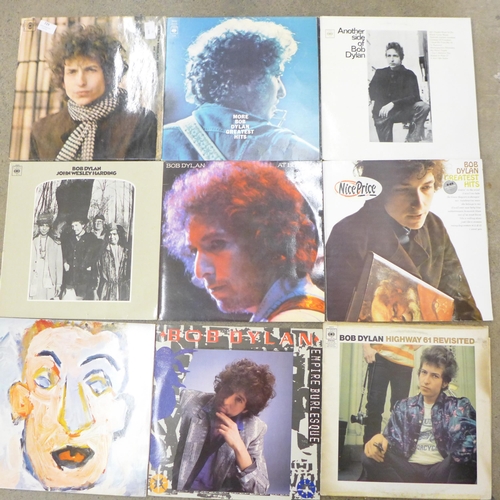 729 - Twelve Bob Dylan LP records, Blond on Blond, Another Side of Bob Dylan, etc.