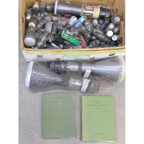 737 - A collection of radio valves mixed sizes including two very large VCR 97 1940s TV tubes **PLEASE NOT... 