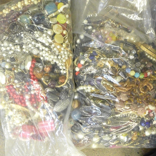 738 - Three bags of costume jewellery