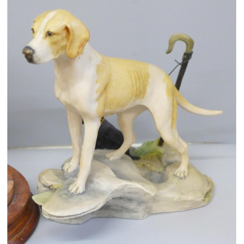 756 - Three Border Fine Arts figures; Foxhound and Terrier (1930, limited edition), Labrador with puppies ... 