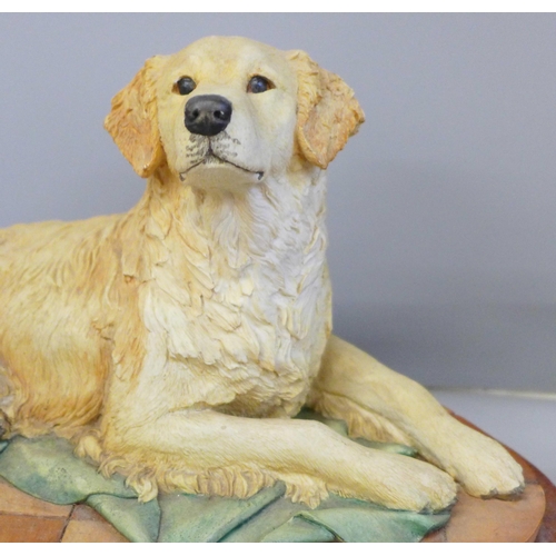 756 - Three Border Fine Arts figures; Foxhound and Terrier (1930, limited edition), Labrador with puppies ... 