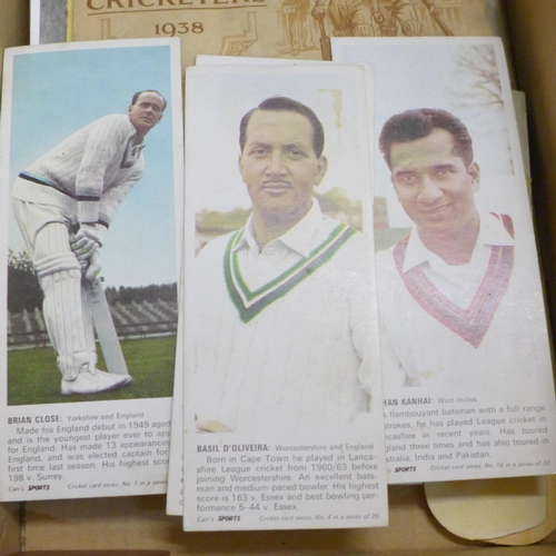 774 - Cricket ephemera, programmes, Notts C.C.C. Rules and Members 1914, Season Tickets, cigarette cards, ... 